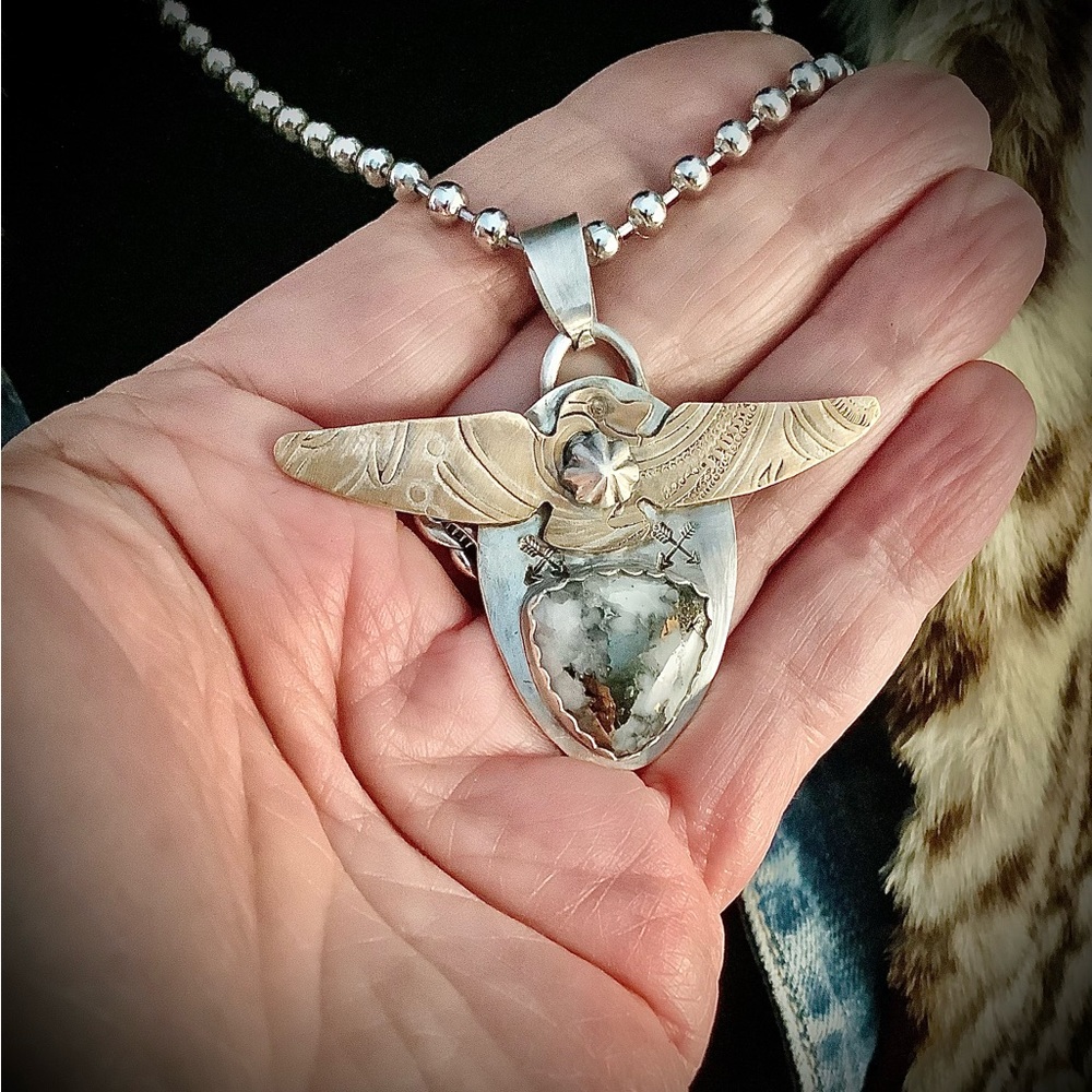 Sterling/ copper gemstone necklace